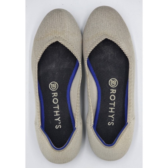 Rothy's The Flats Round Toe Beige Mist Women's Size 8.5 Comfort Ballet Flats - Picture 11 of 14
